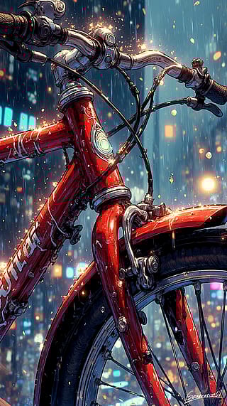 Red Frame Deflecting Raindrops / Phone Wallpaper Archives'