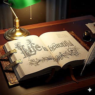Excellent calligraphy and loving the vibe of the desk too..'