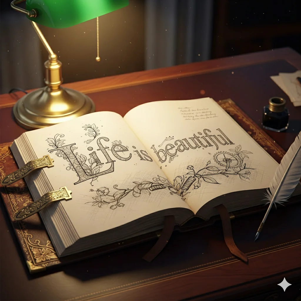 Excellent calligraphy and loving the vibe of the desk too.. picture 1 of 1