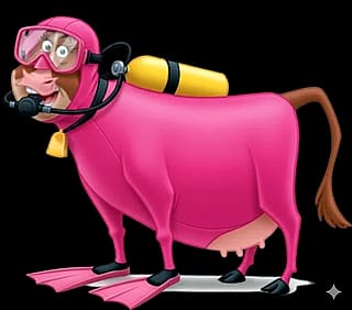 Maggie (Disney’s Home on the range) as a scuba diver.'