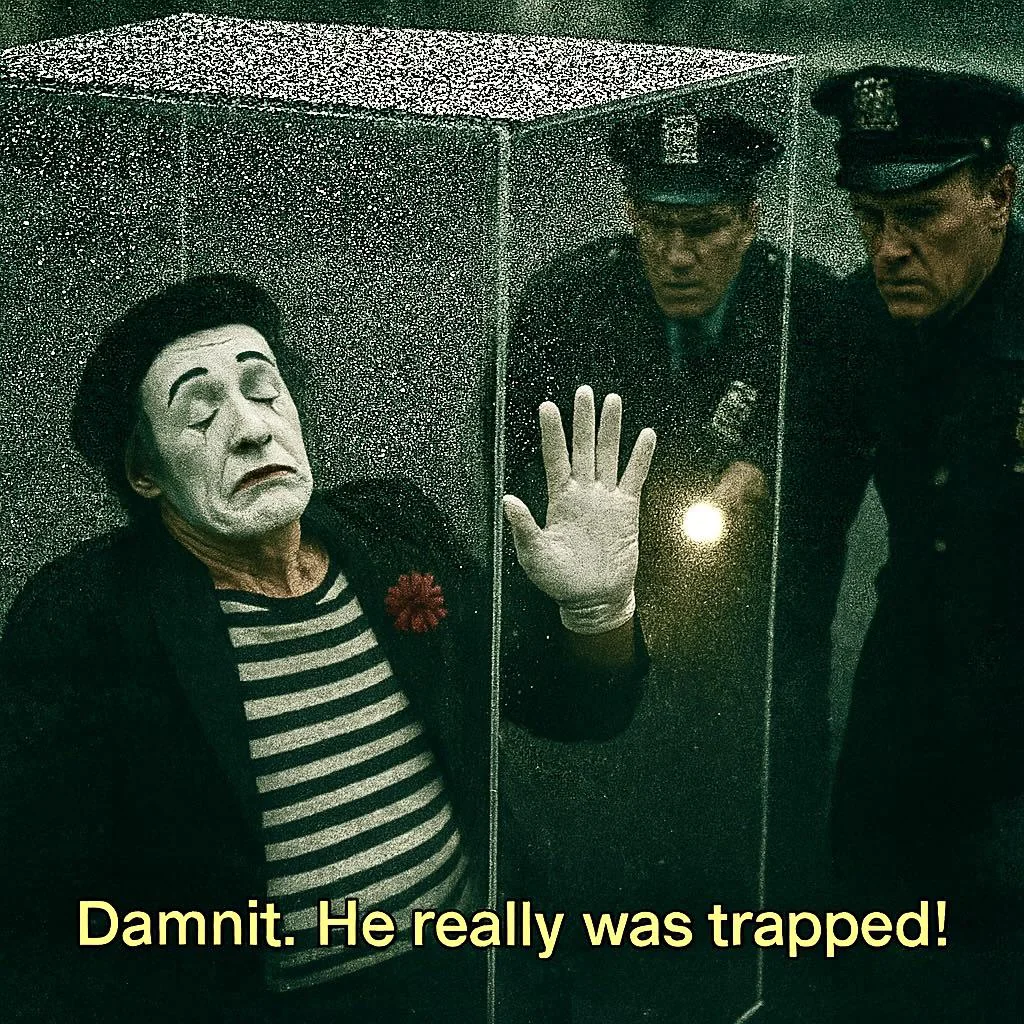He was either the best or the worst mime ever. picture 1 of 1