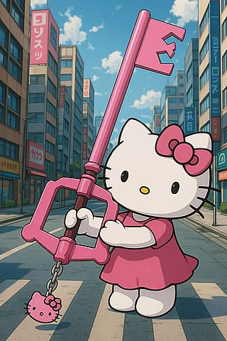Hello Kitty has a Keyblade'