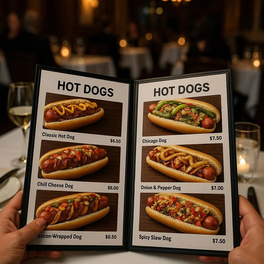 Less than stellar menus from a 'fancy' restaurant picture 2 of 5
