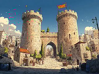 The city gates.'