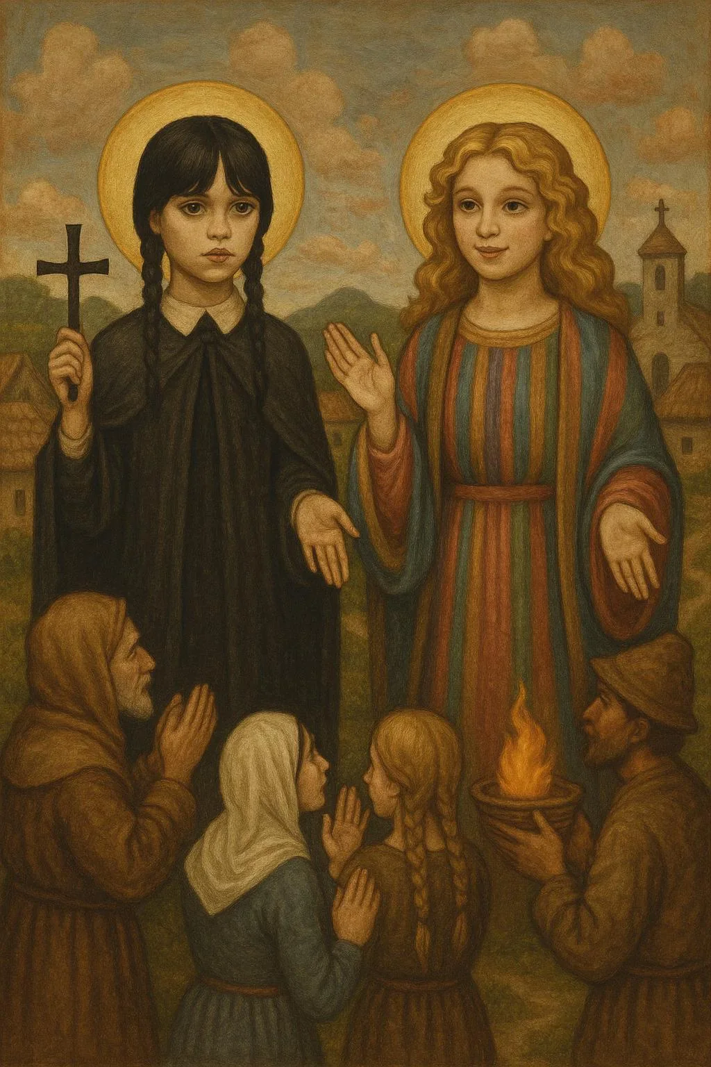 Wednesday and Enid worshipped as deities in a small village. picture 1 of 1