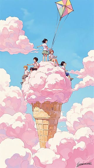 Ice Cream Island in the Sky / Phone Wallpaper Archives'