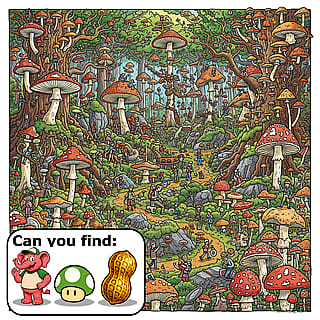 Today's puzzle is a mushroom forest'