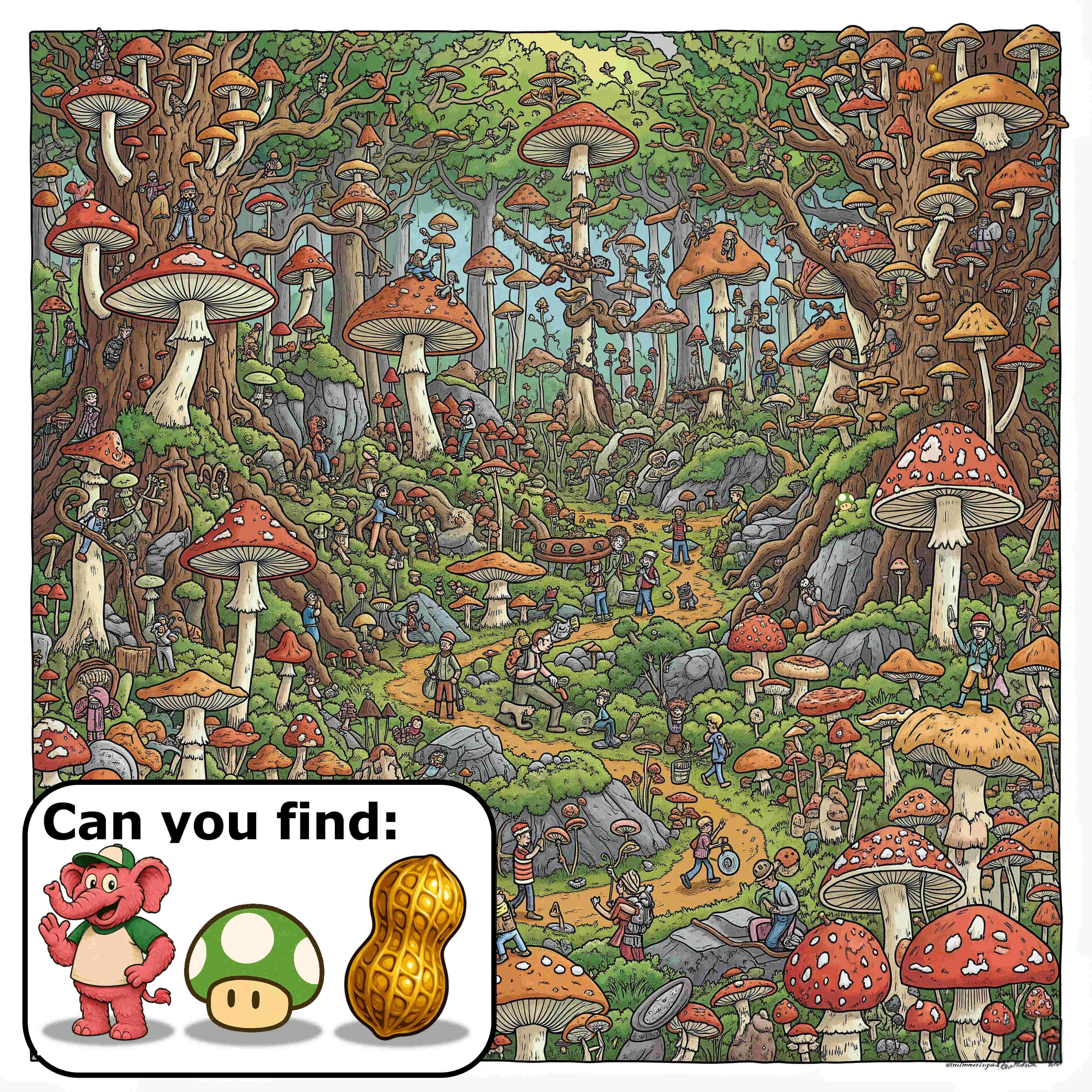 Today's puzzle is a mushroom forest picture 1 of 1