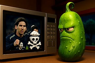 Štrbko watching Football edits on microwave'