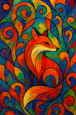 Beautiful AI Art Fox'