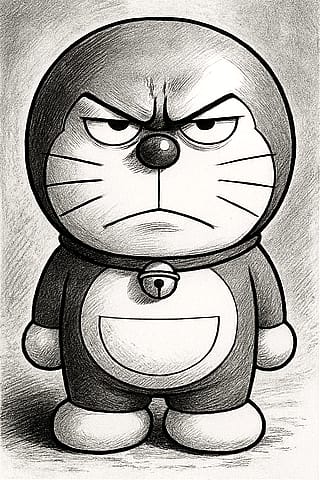 Doremon but he is mad at you'