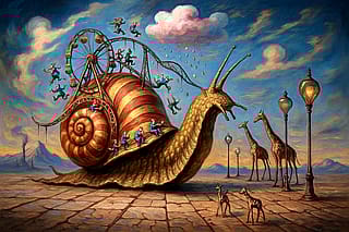Snail Carnival in a Surreal Dreamscape'