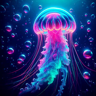 A digital image of a jellyfish.'