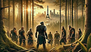 Vikings leading by Ragnar Lothbrok looking to modern Paris'