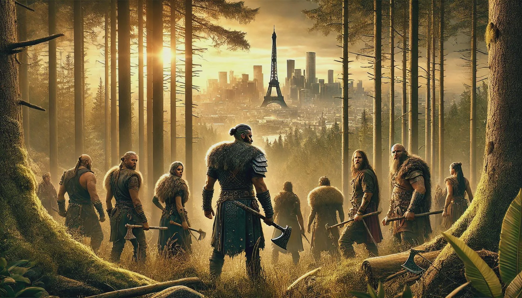 Vikings leading by Ragnar Lothbrok looking to modern Paris picture 1 of 1