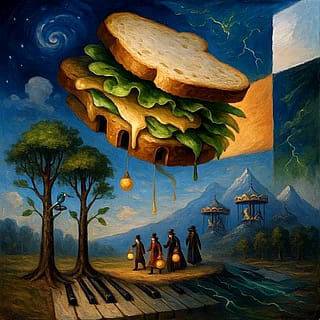 Midnight Picnic in the Surreal Valley'