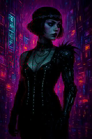 Cyber noir flapper girl'