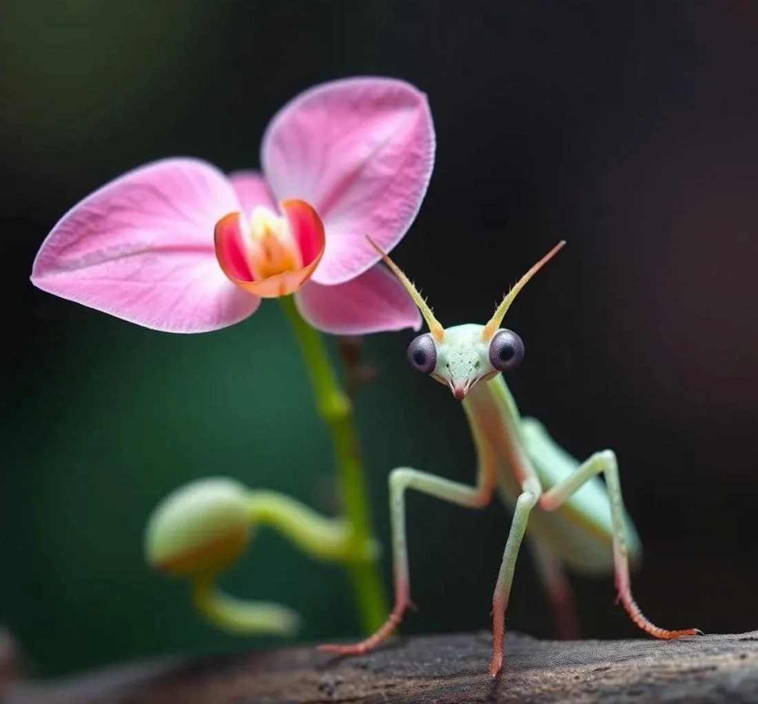 Mantis and the flower picture 1 of 1