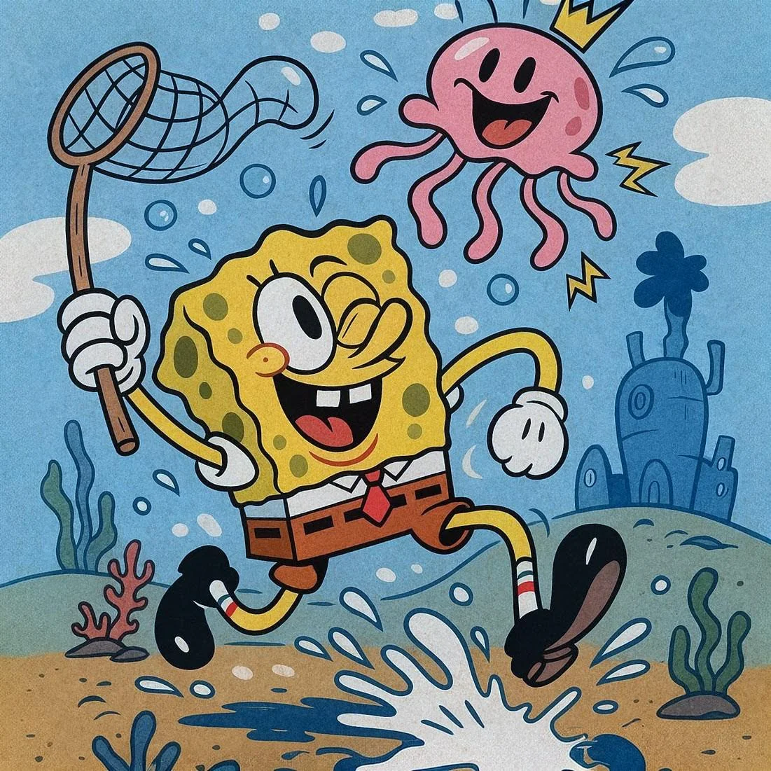 SpongeBob SquarePants in rubber hose art style picture 1 of 1