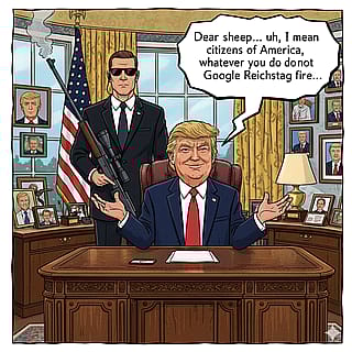 Trump does not want anyone to Google the Reichstag fire.'