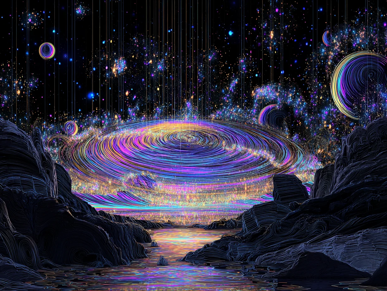 My attempt at a glowing cosmic landscape picture 1 of 1