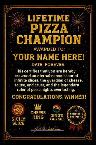 Free Pizza For Life'