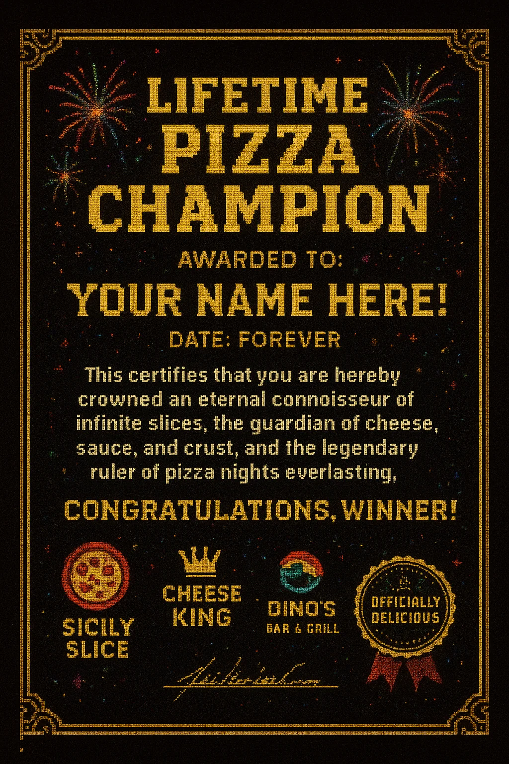 Free Pizza For Life picture 1 of 1