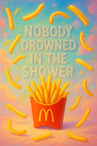 Ordered fries at 3am to cure my existential dread—now they’re floating midair whispering ‘Nobody drowned in the shower.'