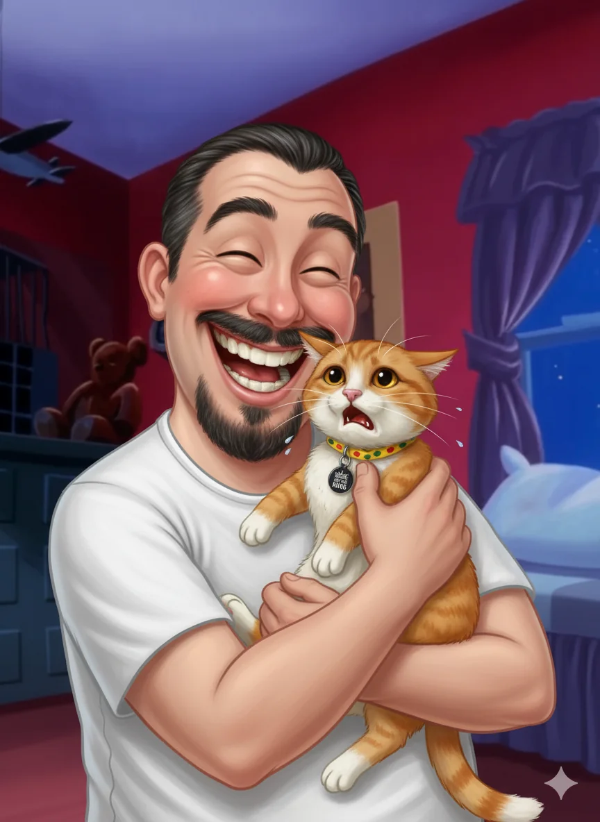 When I hug my cat tightly and don't let go. picture 1 of 1
