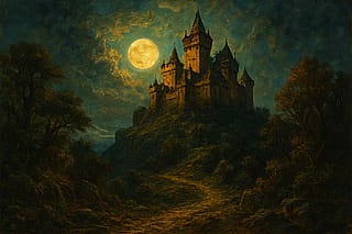 Castle in moonlight'