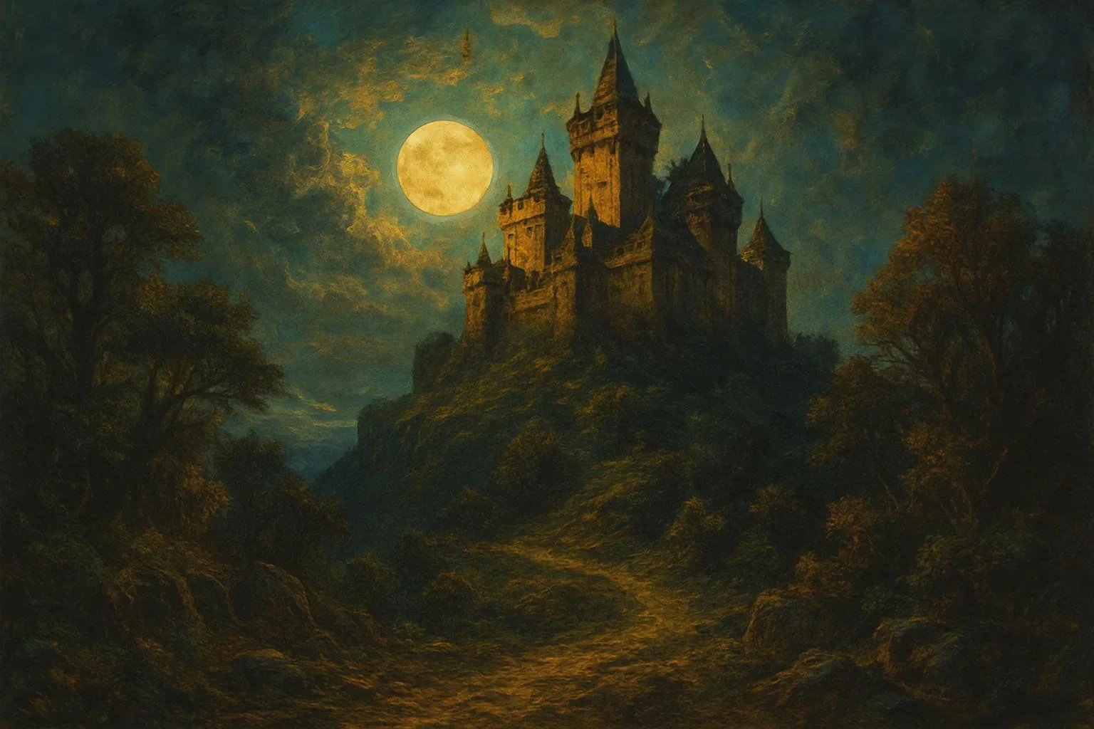 Castle in moonlight picture 1 of 1