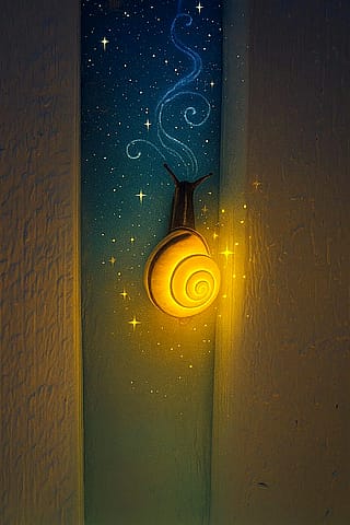 just a snail on a fence'