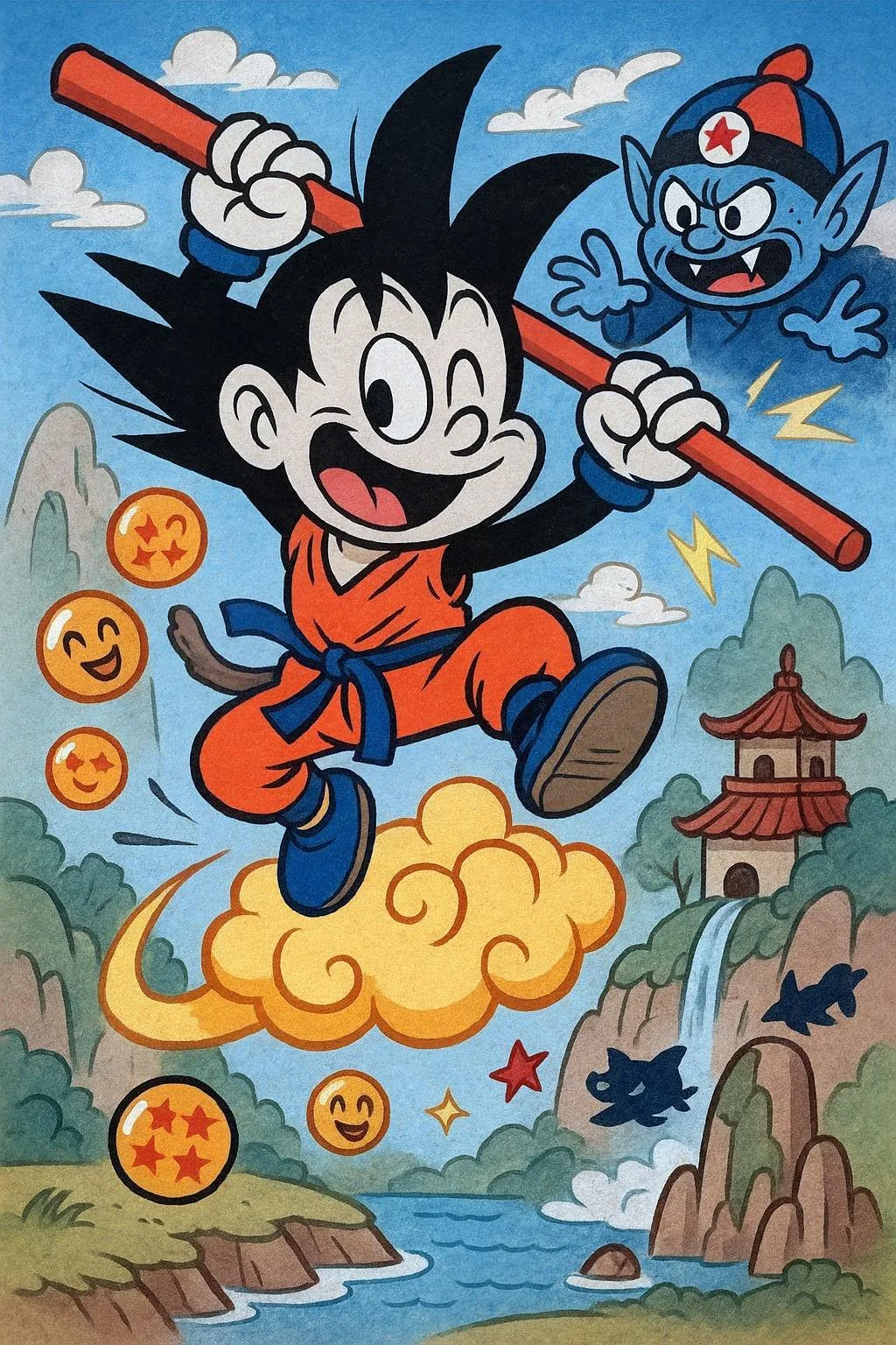 Goku in rubber hose art style picture 1 of 1