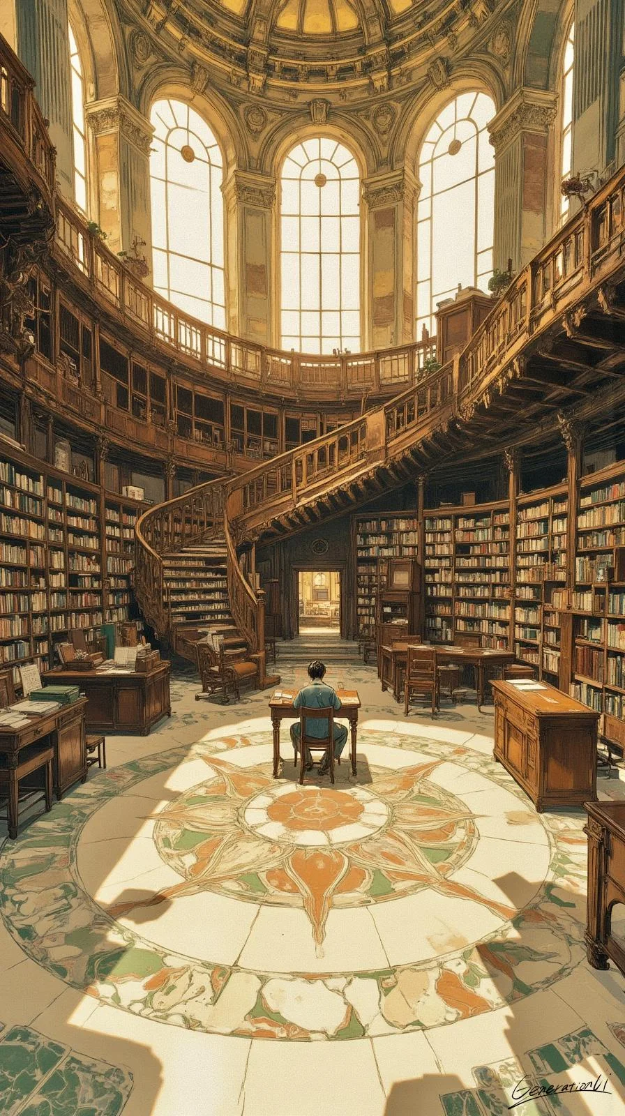 Reading in the World’s Most Beautiful Library / Phone Wallpaper Archives picture 1 of 1