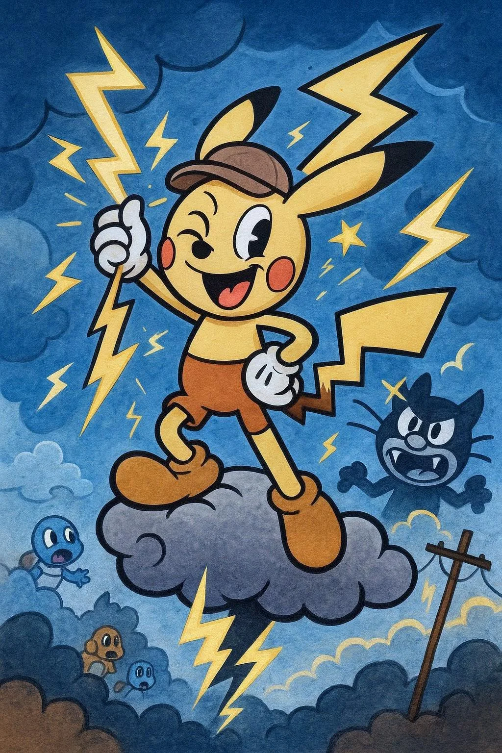 Pikachu in rubber hose art style picture 1 of 1