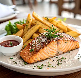 Salmon and Fries'