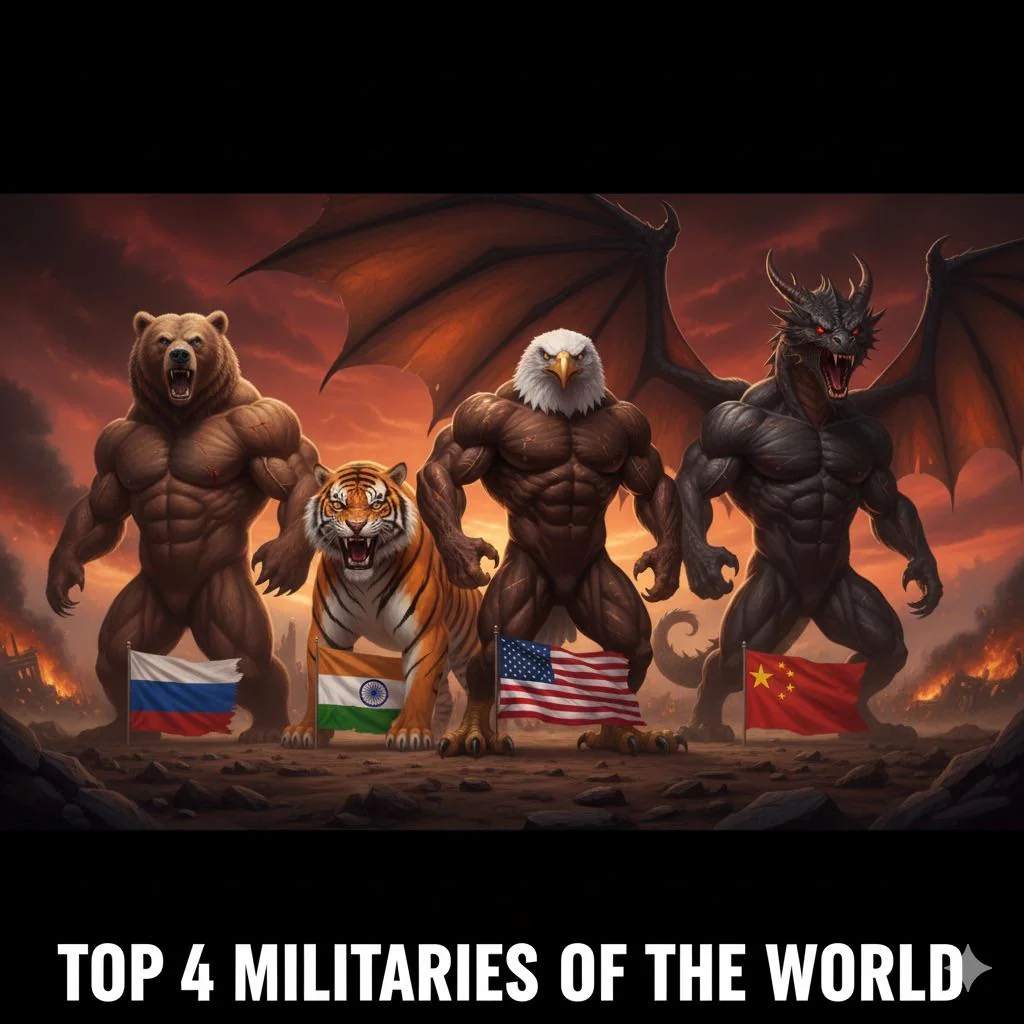 The top 4 most powerful militaries of the modern world. picture 1 of 1