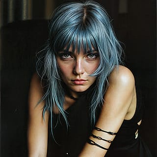 I have a weakness for a blue haired women'