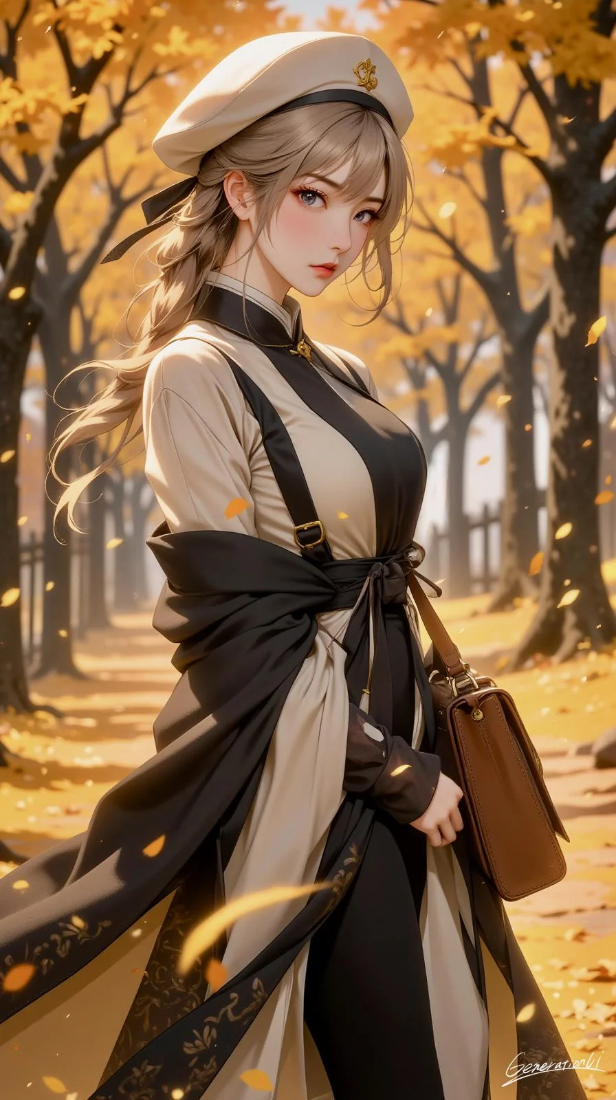 Elegant Lady in the Autumn Breeze / Phone Wallpaper Archives picture 1 of 1