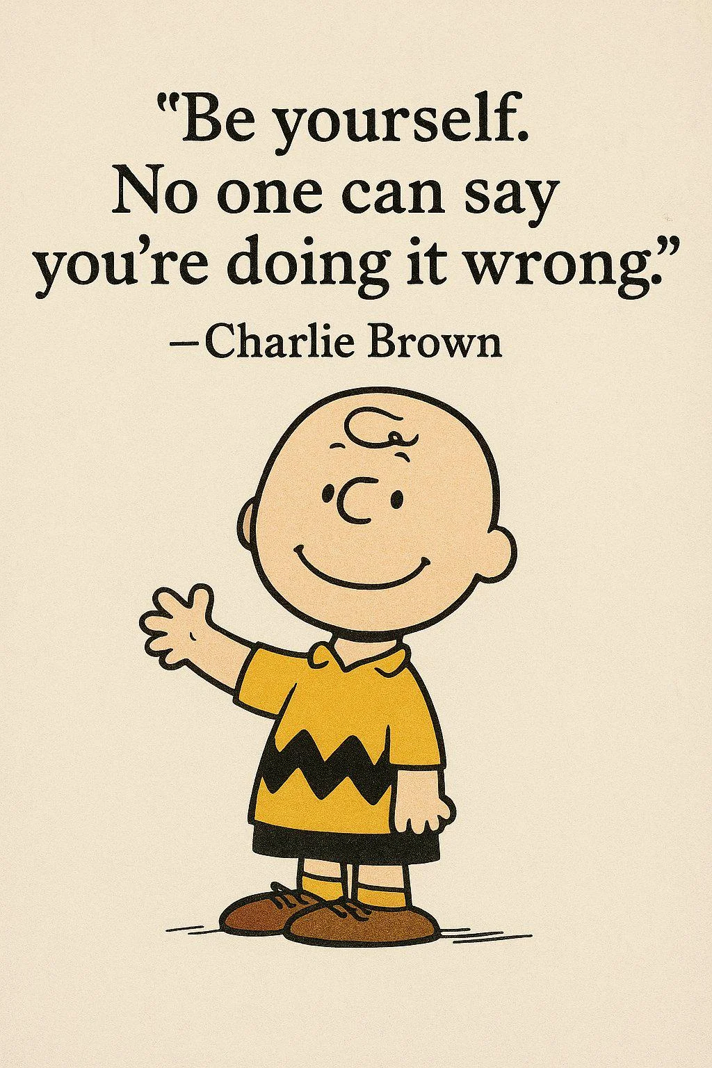 "Be yourself. No one can say you’re doing it wrong." - Charlie Brown picture 1 of 1