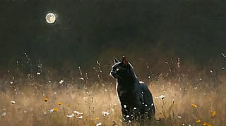 Cat in Field, John Emmett, 2025'