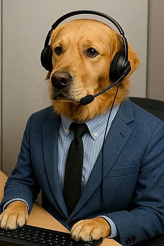 Call center dog'
