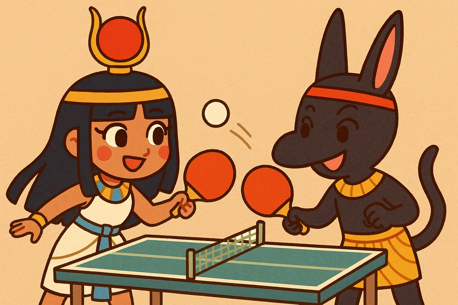Set and Isis playing ping pong picture 1 of 1
