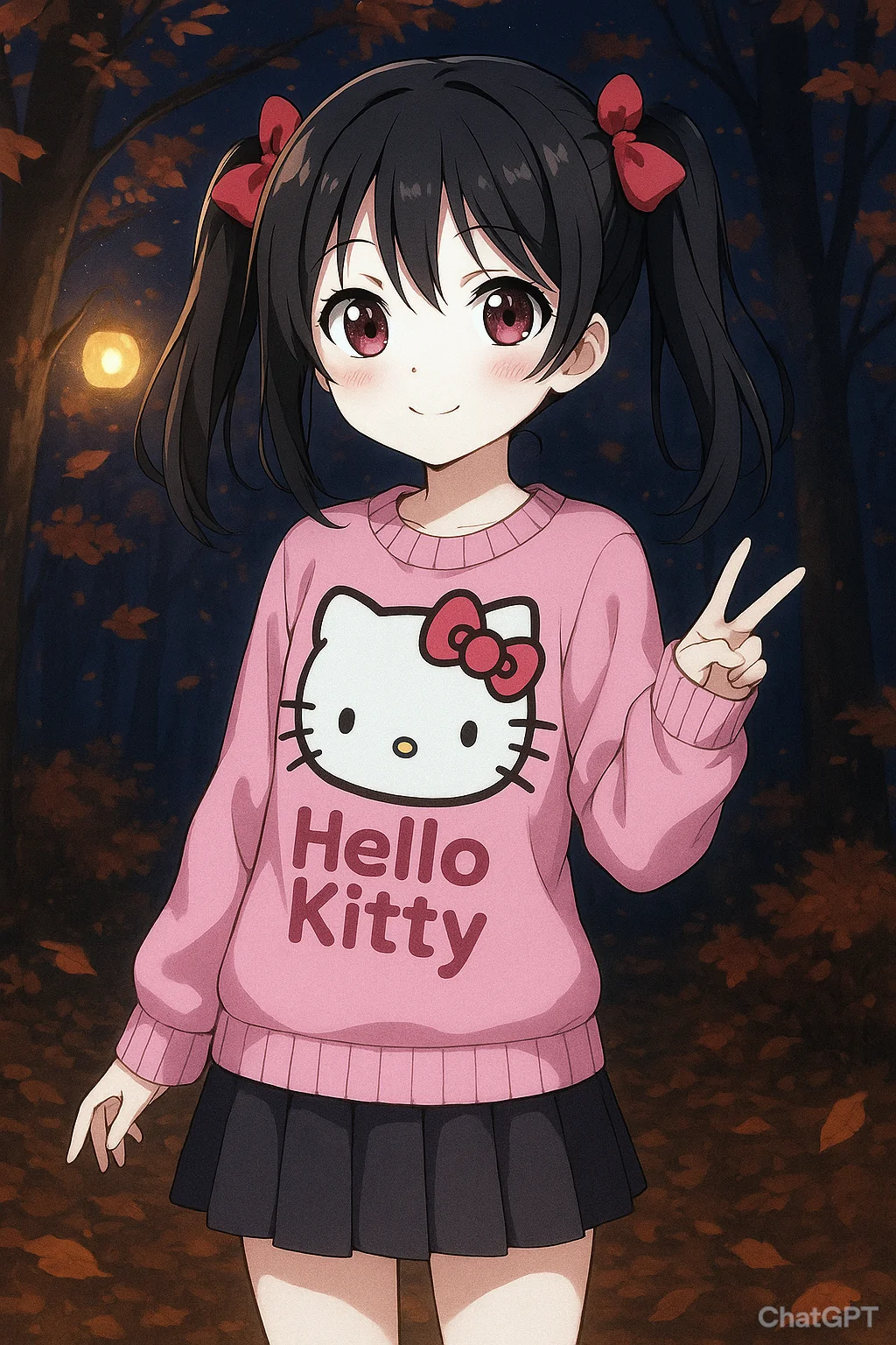 Nico Yazawa wearing a Hello Kitty Sweater picture 1 of 1