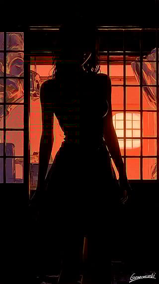 Silhouette Embraced by Light / Phone Wallpaper Archives'