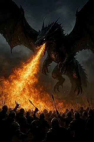 The last stand beneath the flames'