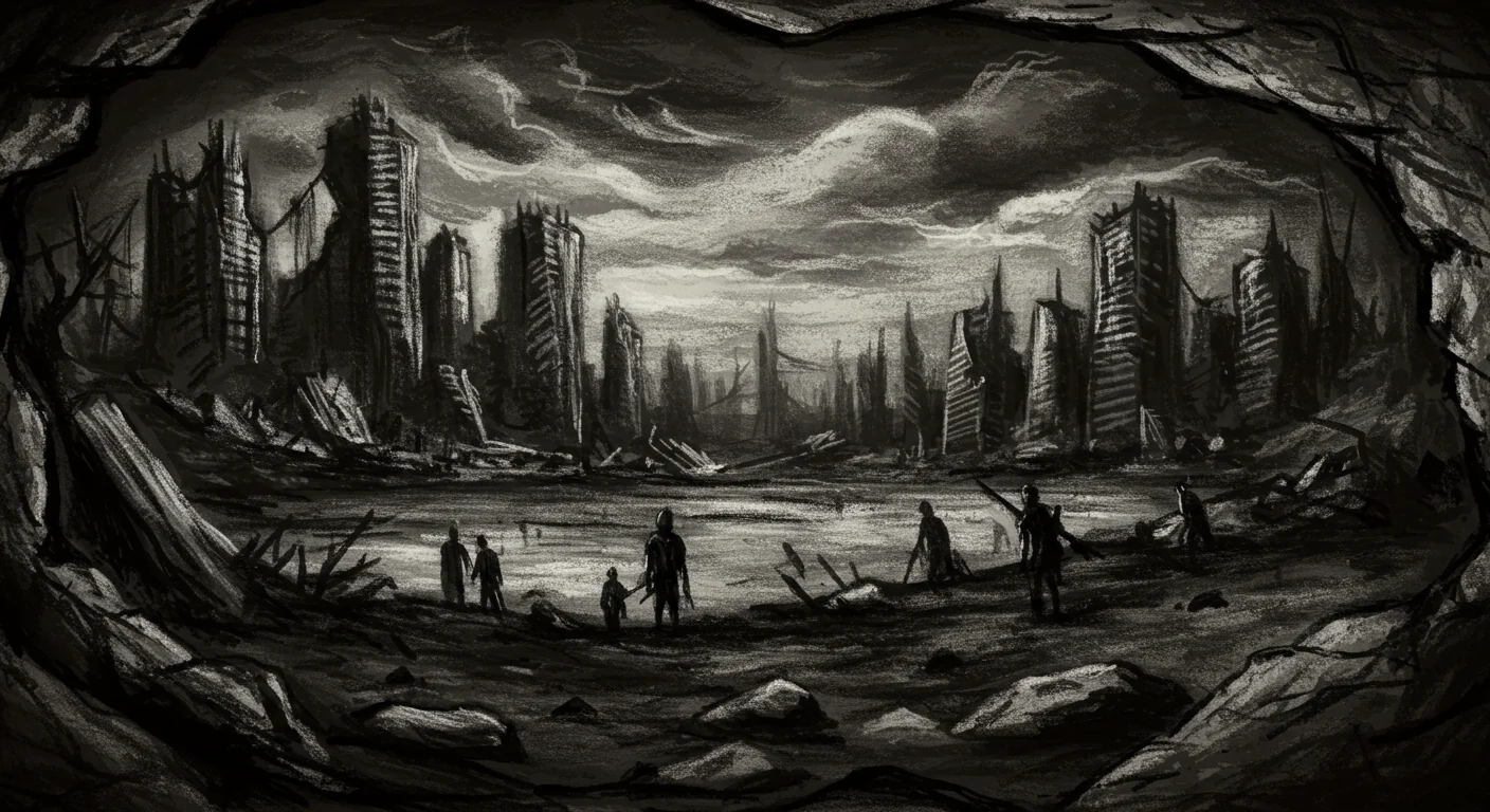 Artist unknown, After the Fall, date unknown, charcoal on stone picture 1 of 1