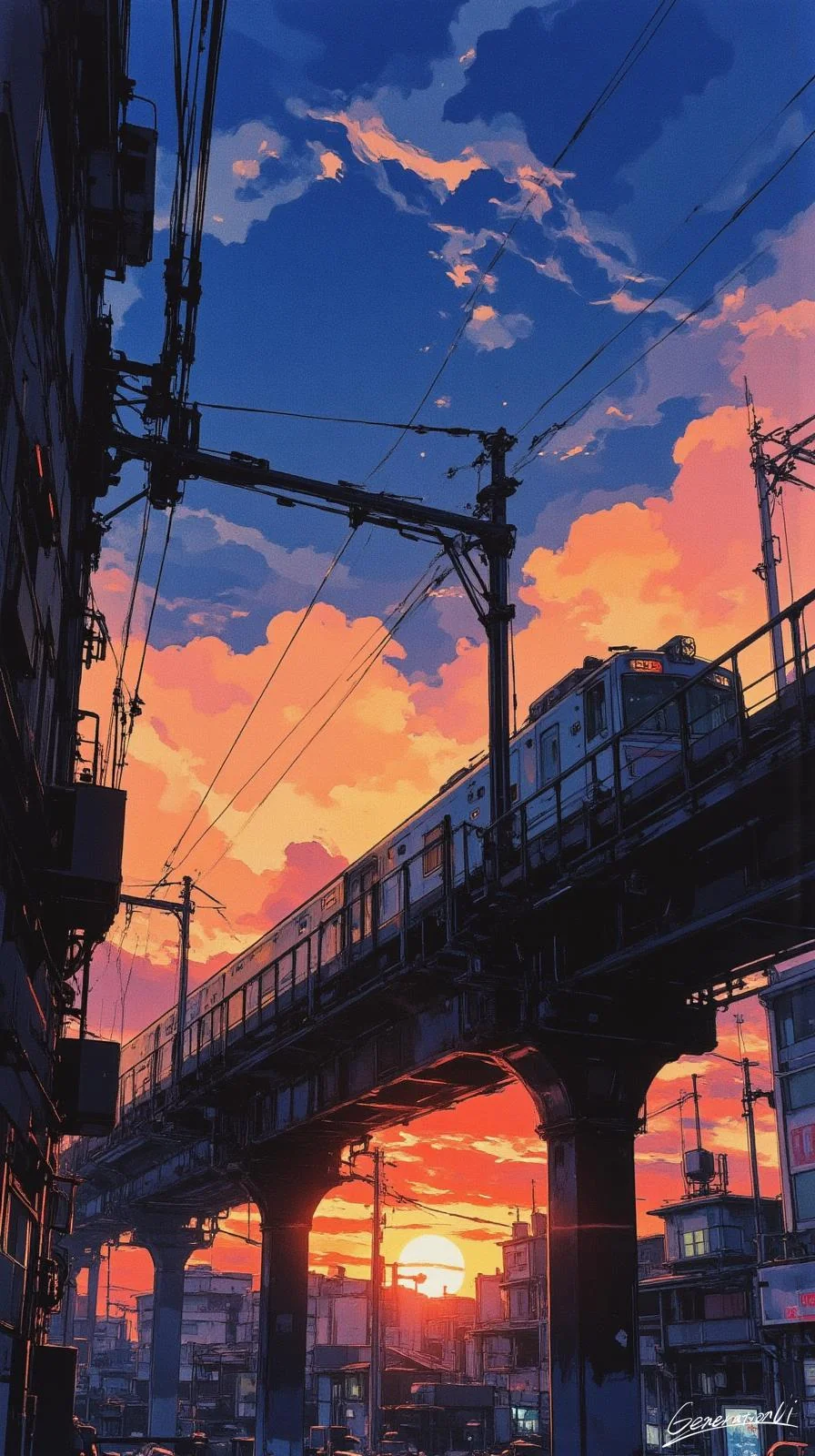 Train Bathed in Sunset Light / Phone Wallpaper Archives picture 2 of 4