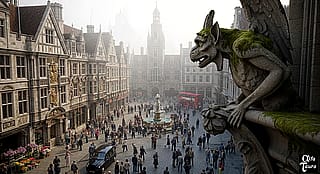 Gargoyle watching over the square'