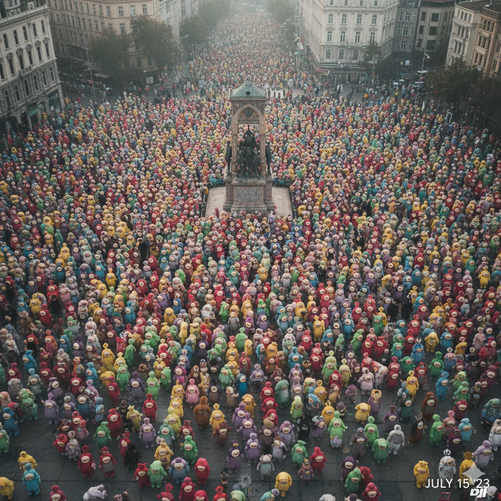 "Teletubbie Cosplay Meeting in a Square" picture 1 of 1
